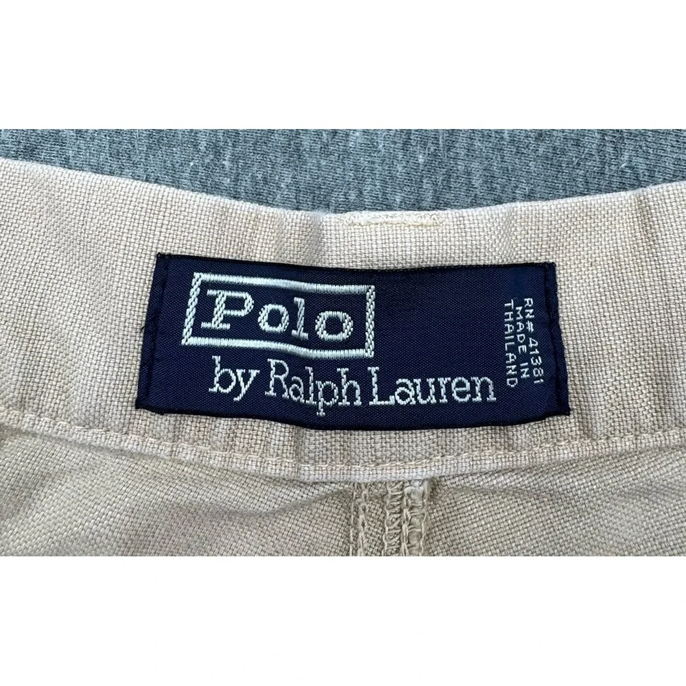 Polo Ralph Lauren Mens Sz XL 38x10 Cargo Linen Blend Shorts Preppy Casual VTG